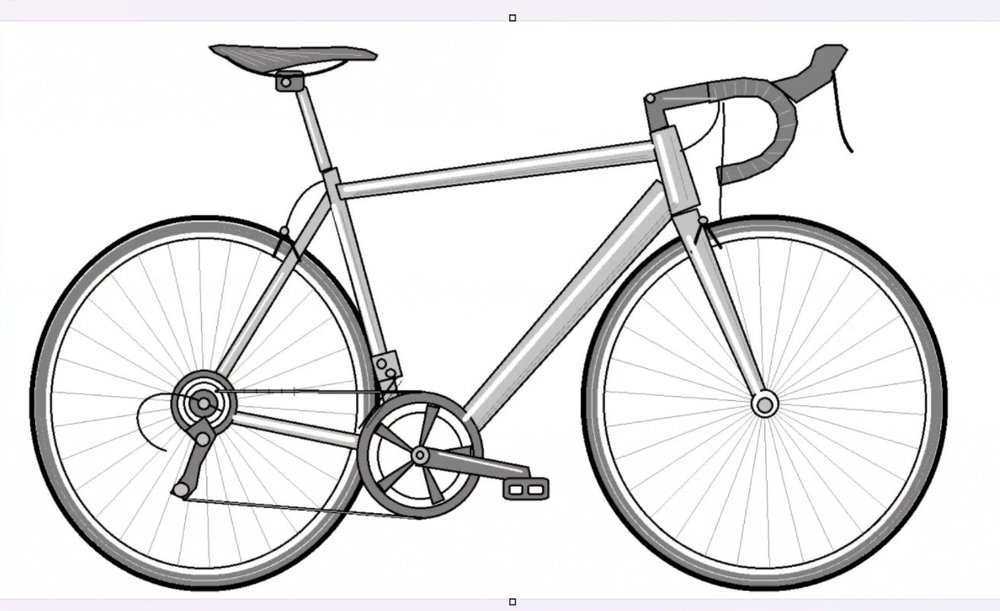 Bicycle drawn by GPT-6 Astra in MS Paint: a shaded, more detailed result with drop bars and a rendered drivetrain